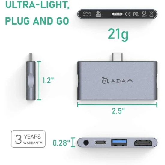 Uag 4-Port Usb-C Hub For Ipad Pro - Gray